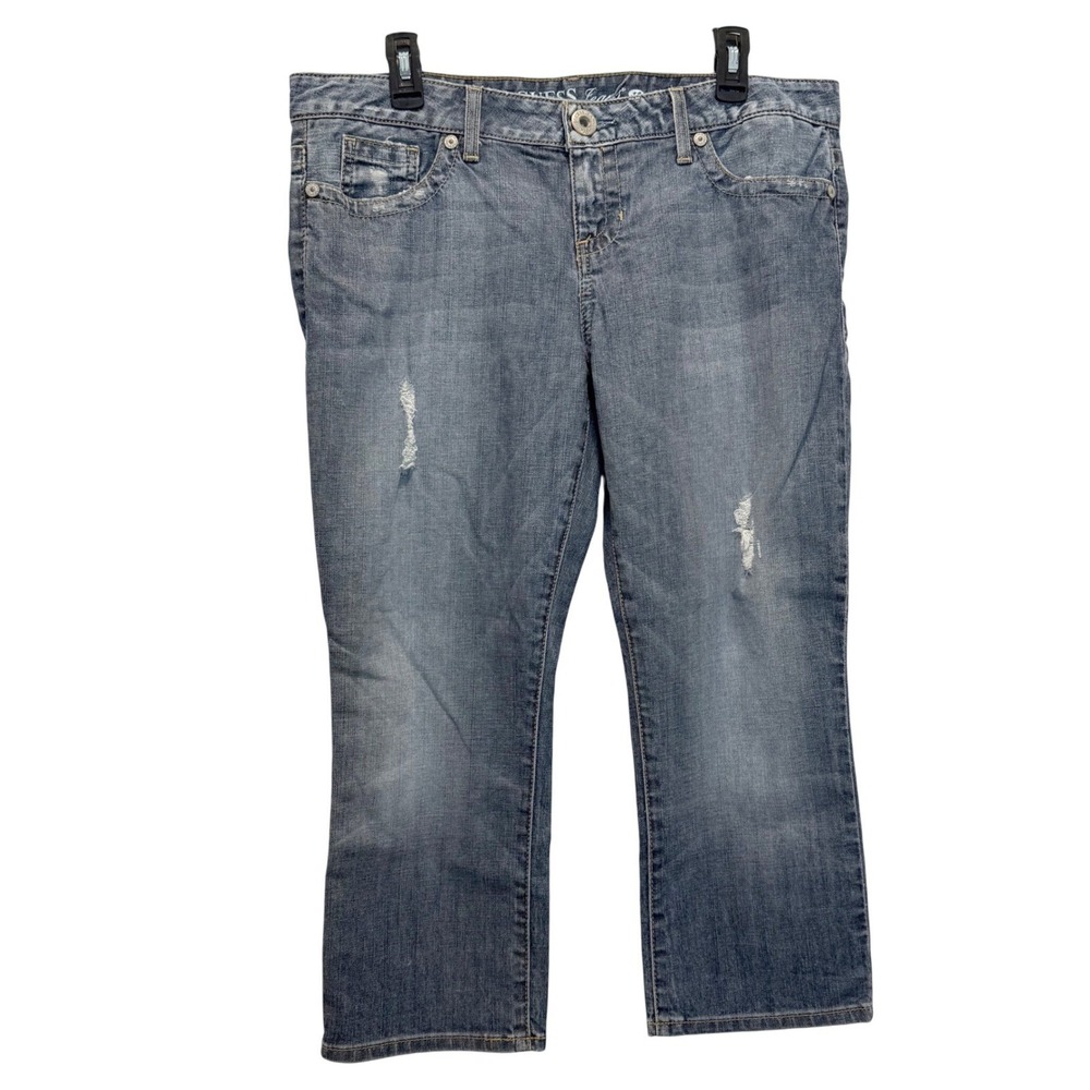 GUESS Jeans Womens 32 (Measures 37" Waist) Stretch Bootcut Distressed Mid Rise